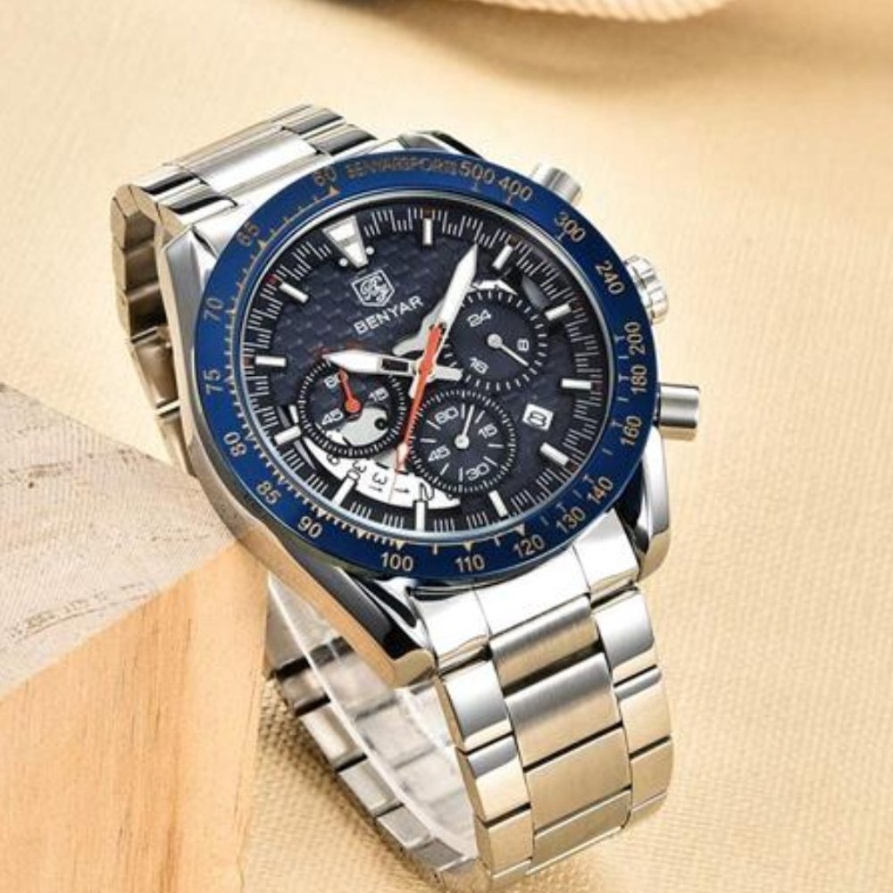 Men's Blue/Silver Luxury Business Casual Watch